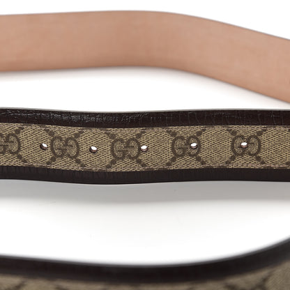 Gucci GG Supreme Monogram Niagara Lux Calfskin Interlocking G 40mm Belt 125 50 Beige Ebony Cocoa 4 of 5