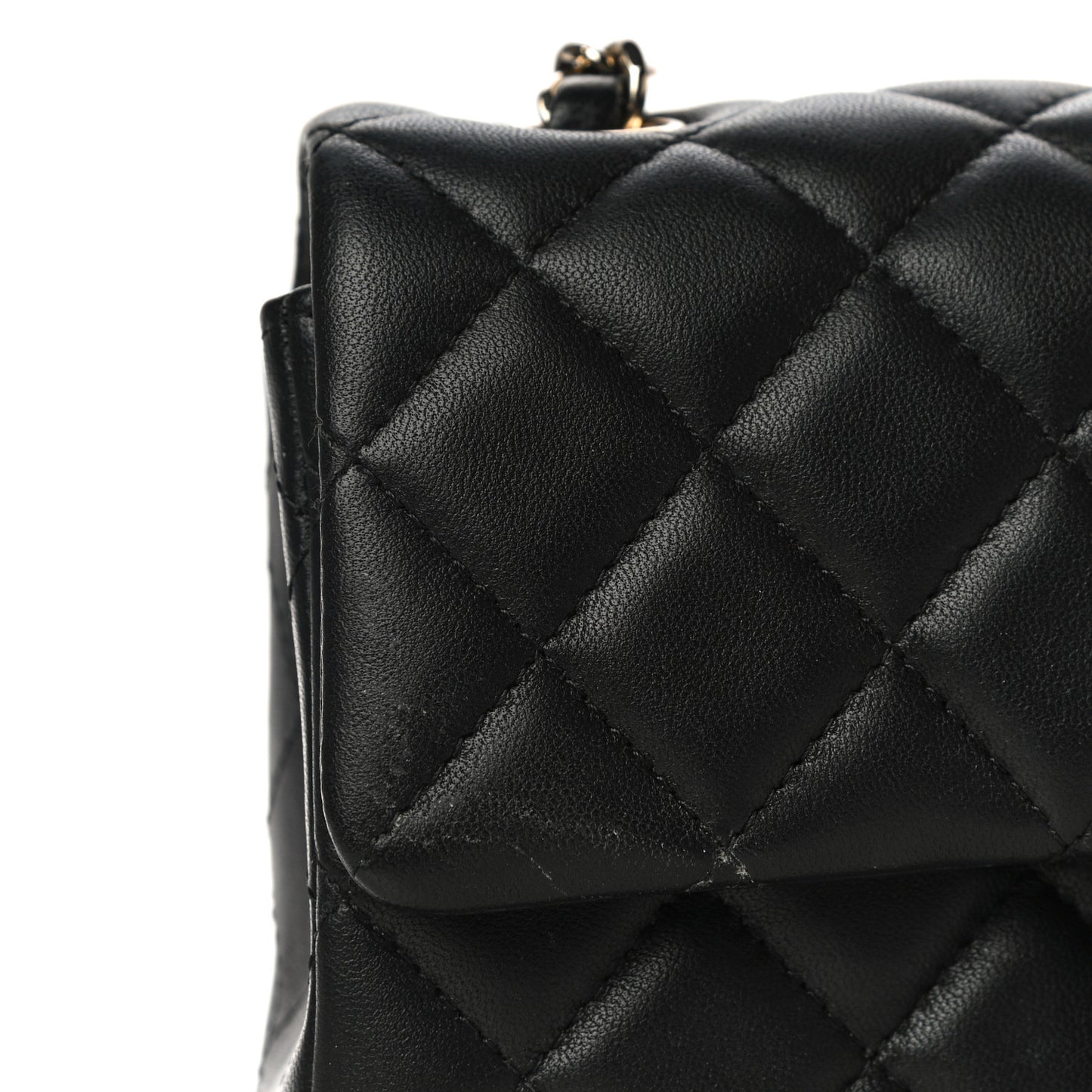 Lambskin Quilted Mini Rectangular Flap Black
