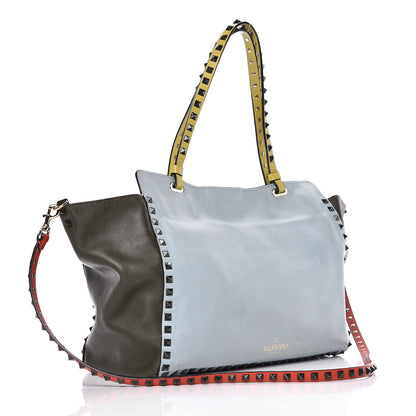 Valentino Garavani Vitello Colorblock Medium Rockstud Tote Multicolor 3 of 19