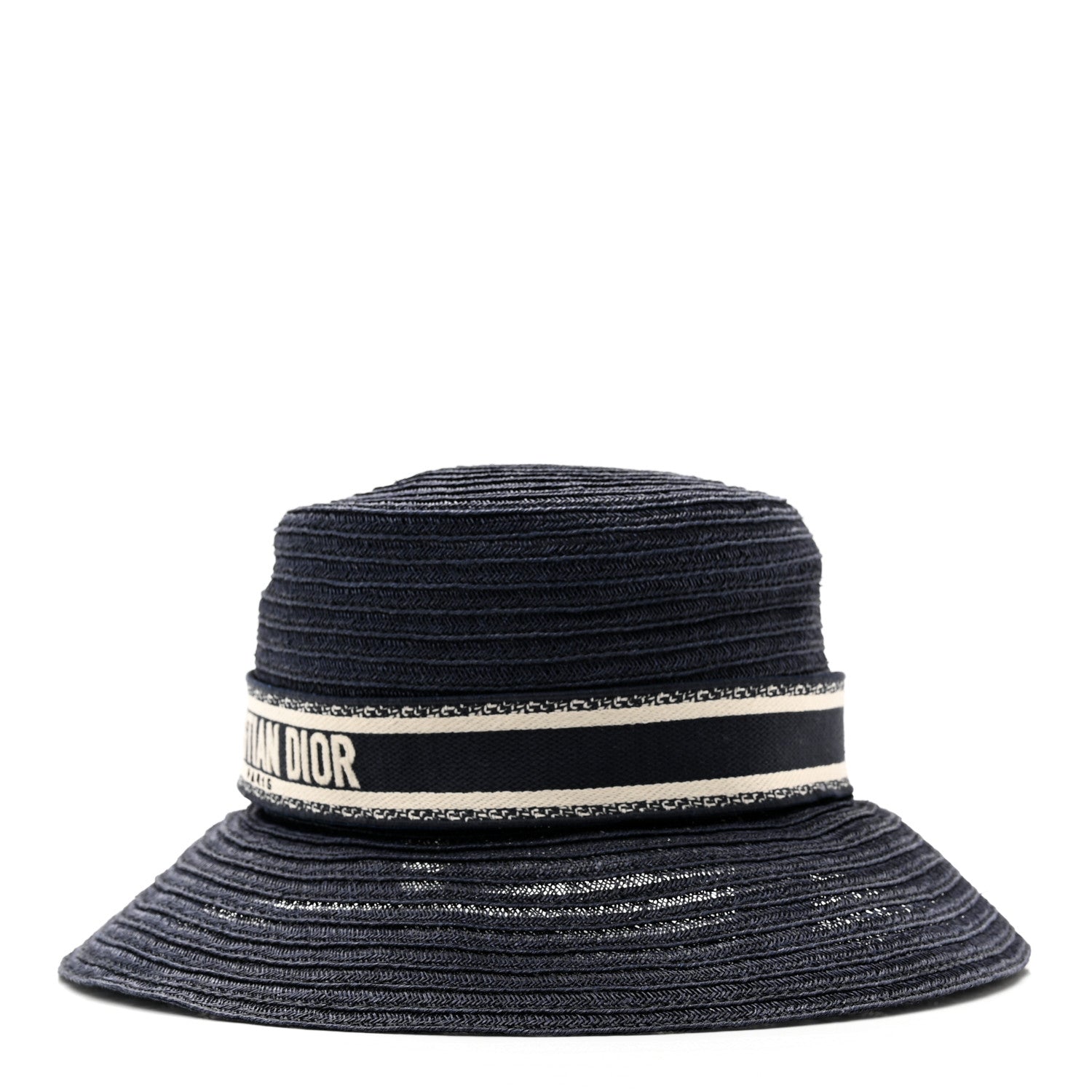 Christian Dior Straw Dioresort Large Brim Hat 58 Blue Fonce 4 of 10