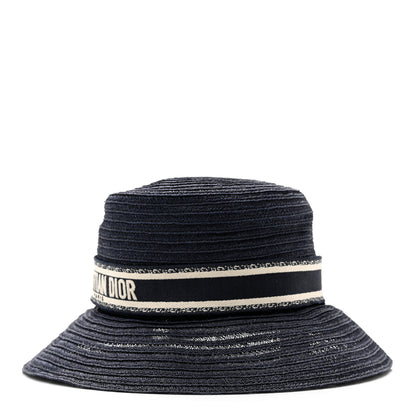 Christian Dior Straw Dioresort Large Brim Hat 58 Blue Fonce 4 of 10