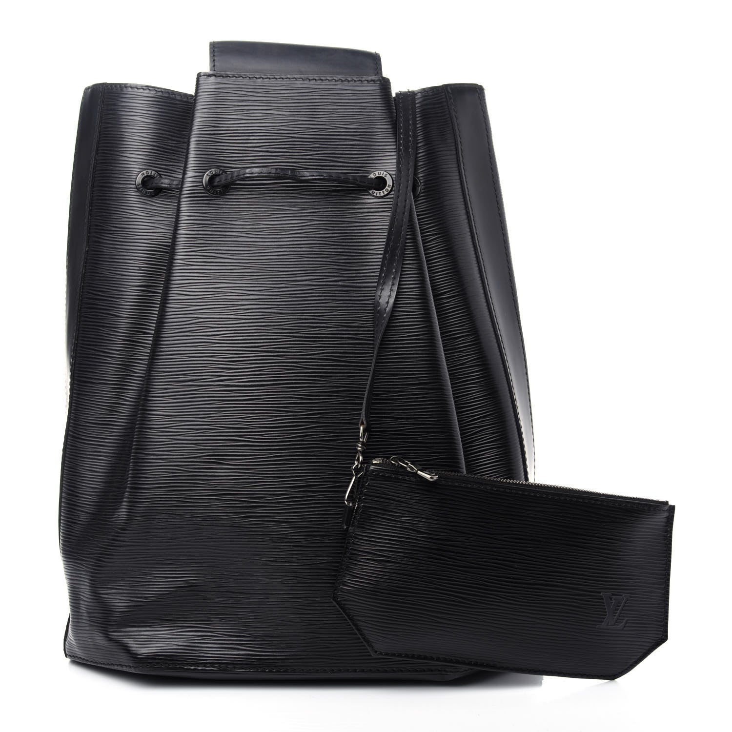 Louis Vuitton Epi Sac a Dos Drawstring Bag Black 3 of 9