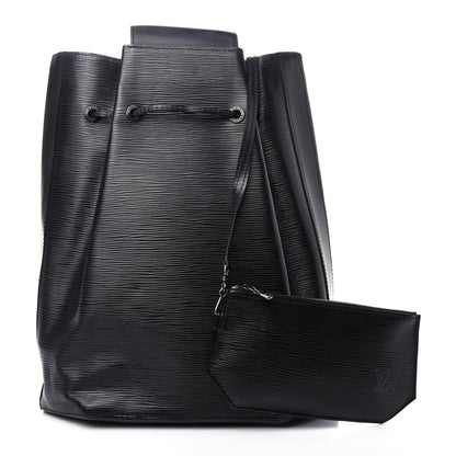 Louis Vuitton Epi Sac a Dos Drawstring Bag Black 3 of 9