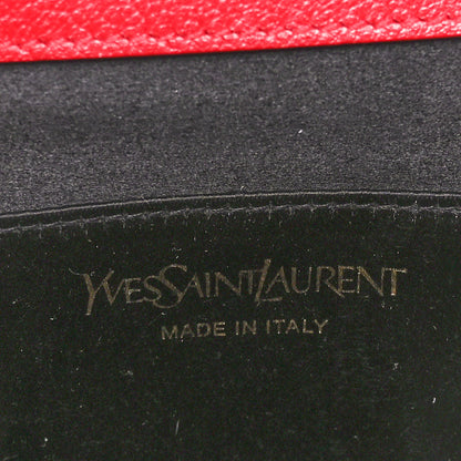 Saint Laurent Calfskin Monogram Large Belle De Jour Clutch Red 6 of 9