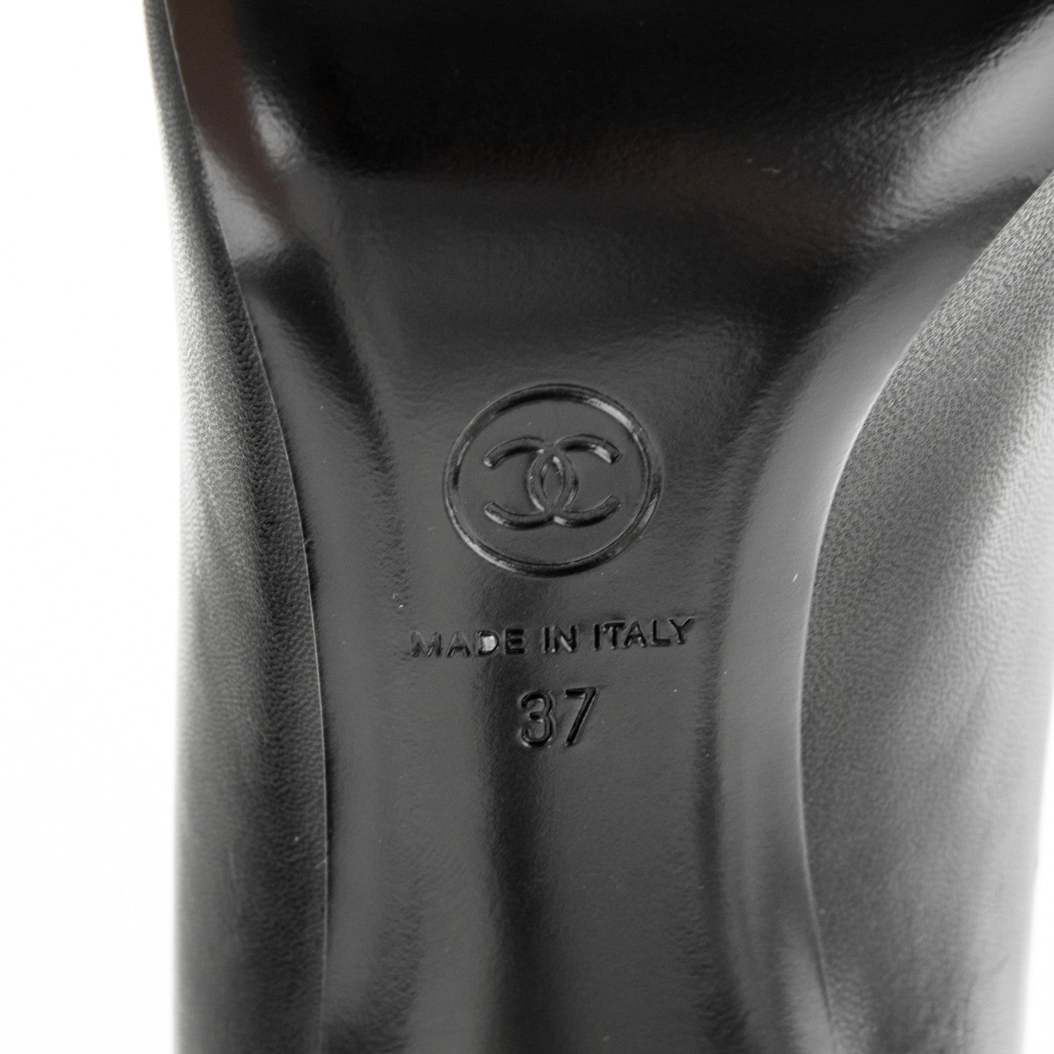 Chanel Goatskin Grosgrain Cap Toe Pearl Pumps 37 Black 6 of 8