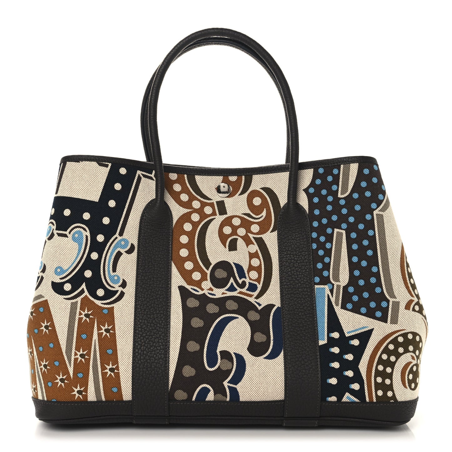 Toile Negonda H Plume Garden Party 36 MM Tote Bleu Ecru Ebene