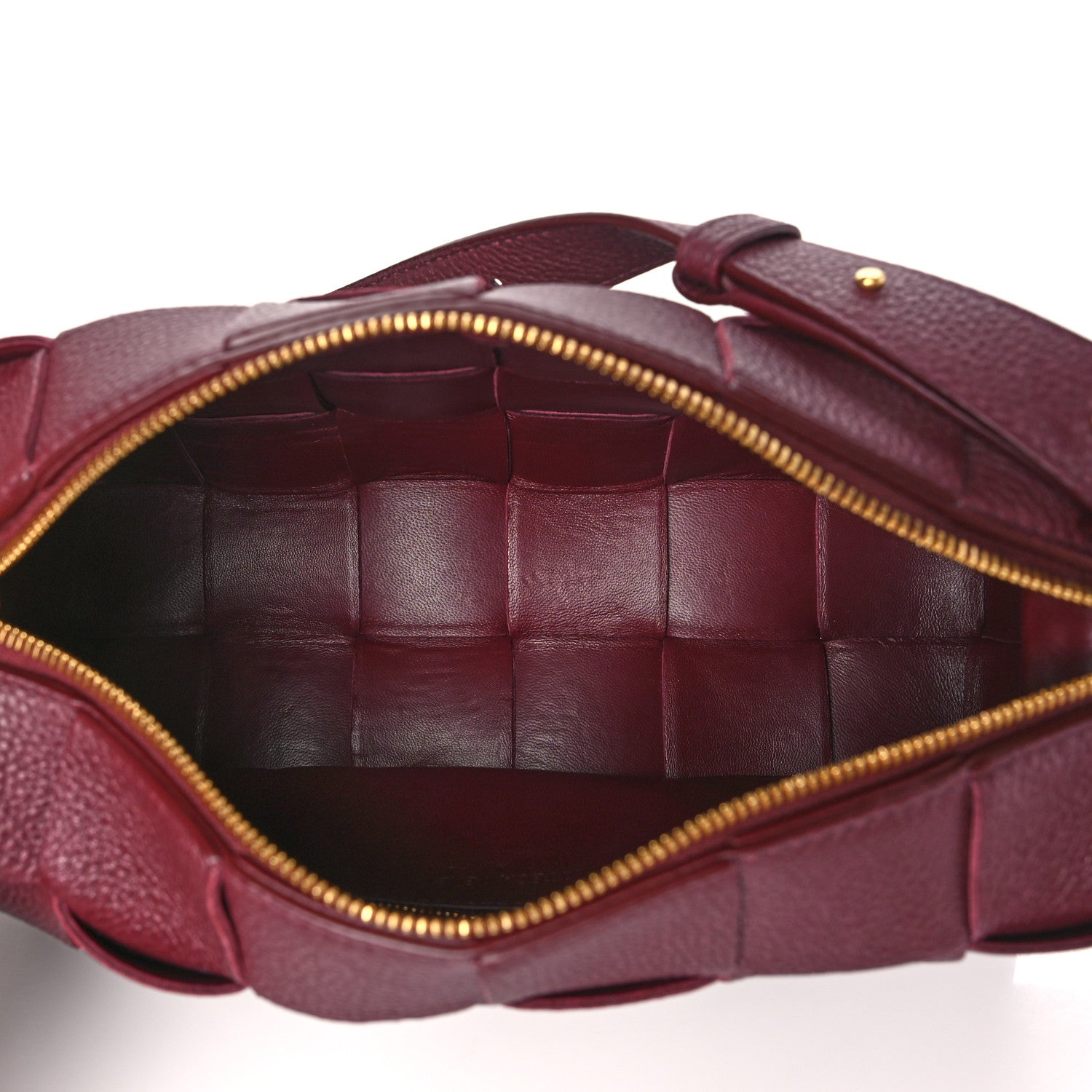 Bottega Veneta Grained Calfskin Maxi Intrecciato Brick Cassette Bag Bordeaux 5 of 10