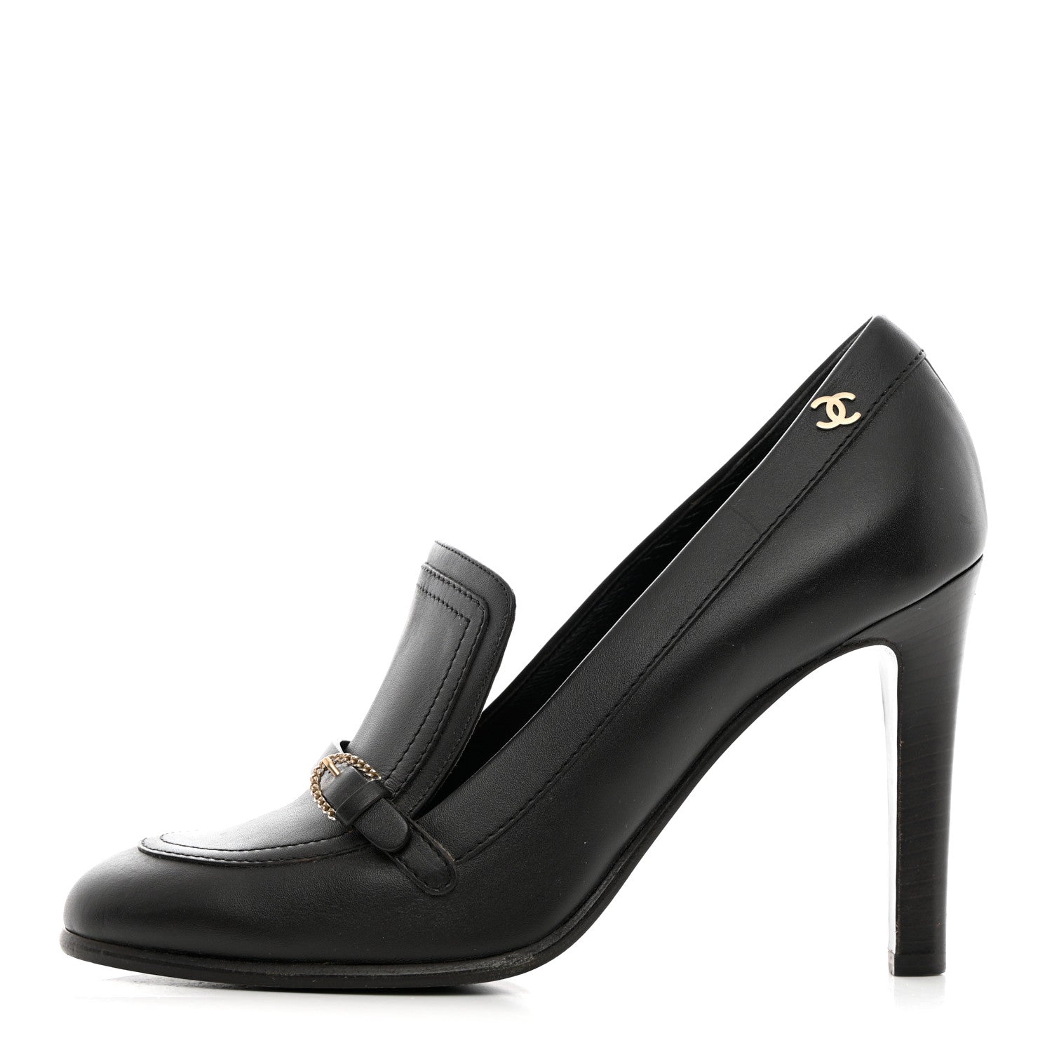 Chanel Calfskin Buckle Pumps 39.5 Brown 1 of 12