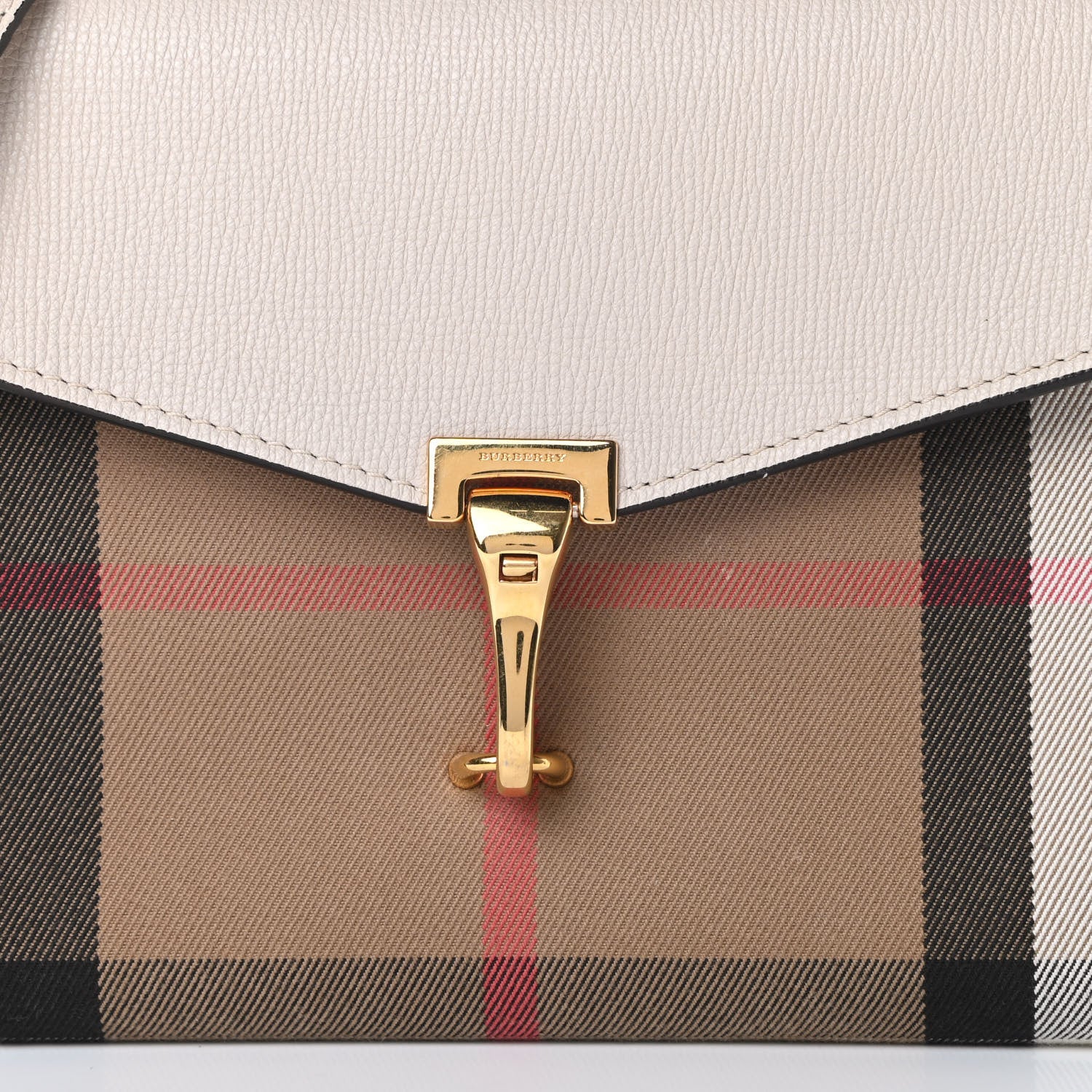 Burberry Derby Calfskin House Check Small Macken Crossbody Bag Limestone 9 of 14