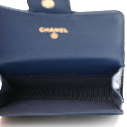 Chanel Caviar Quilted Flap Card Holder Navy Blue 5 of 9