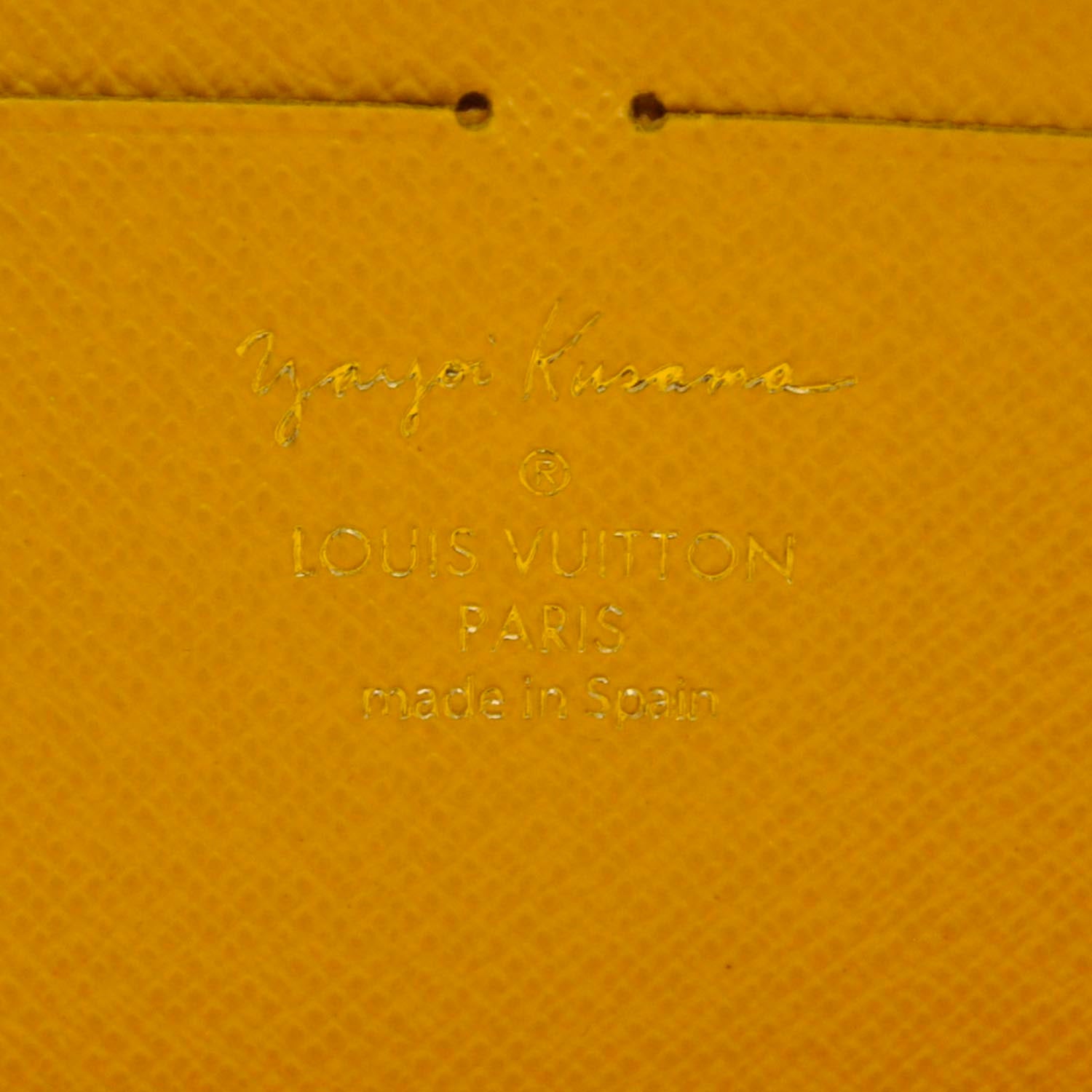Louis Vuitton Monogram Kusama Pumpkin Dots Zippy Wallet Yellow 5 of 6