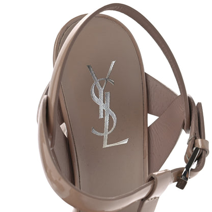 Saint Laurent Patent Tribute 75 Platform Sandals 38 Nude 7 of 9