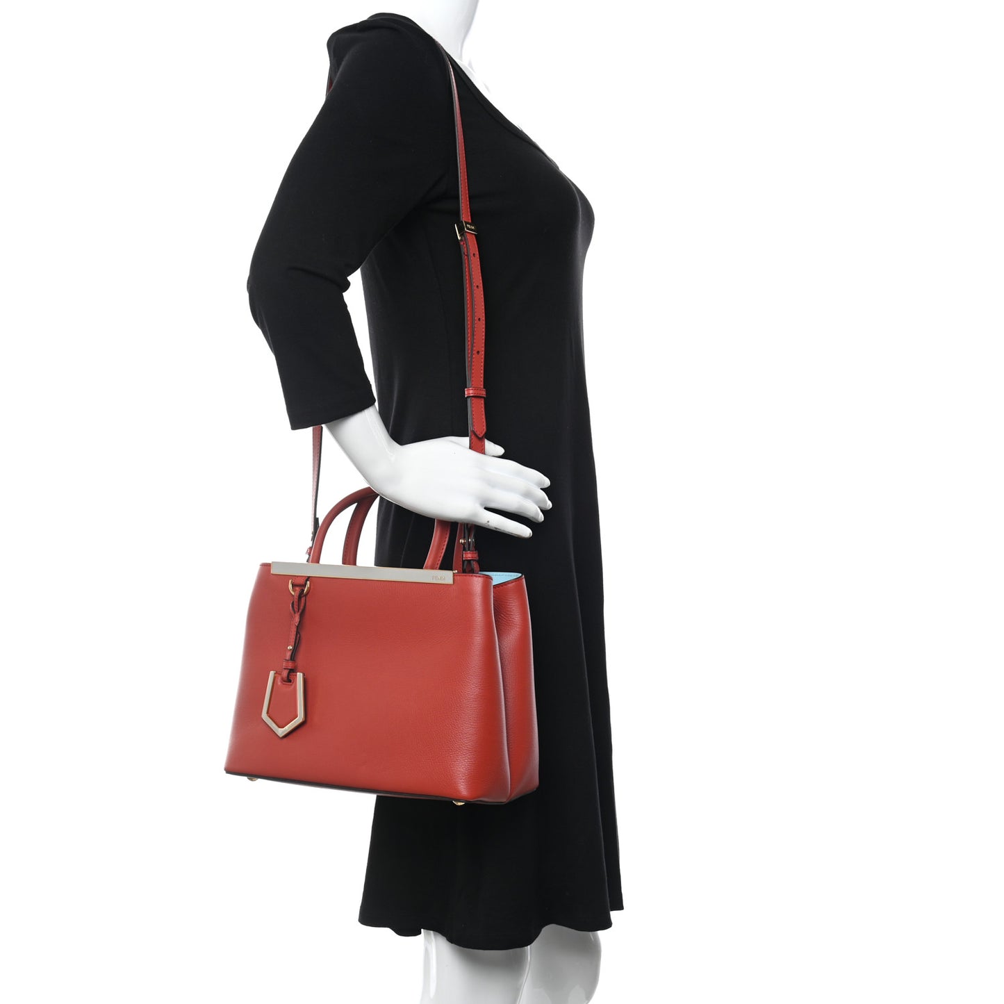 Vitello Dolce Century Petite 2Jours Tote Bloody Mary Turchese Pallido
