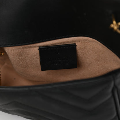 Gucci Calfskin Matelasse Super Mini GG Marmont Shoulder Bag Black 6 of 10