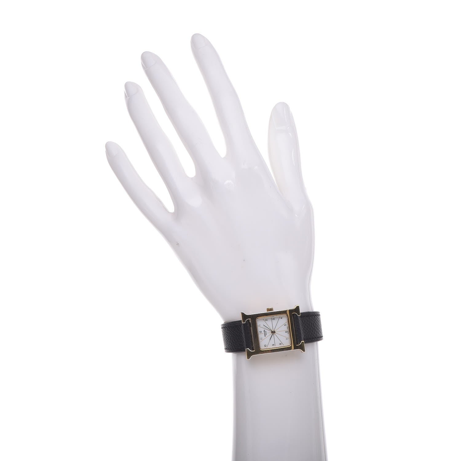 Hermes Stainless Steel Courchevel 21mm Heure H Hour Quartz Watch Noir 2 of 9