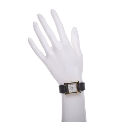 Hermes Stainless Steel Courchevel 21mm Heure H Hour Quartz Watch Noir 2 of 9