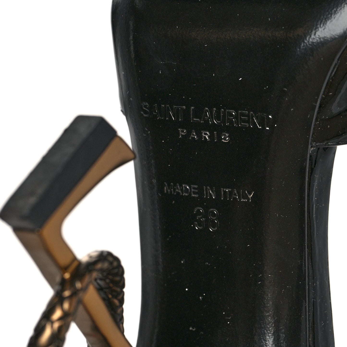 Vernice Chiffon Opyum 110 Ankle Strap Pumps 38 Black Light Bronze