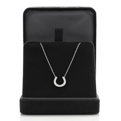 Tiffany Platinum Diamond Horseshoe Pendant Necklace 4 of 4