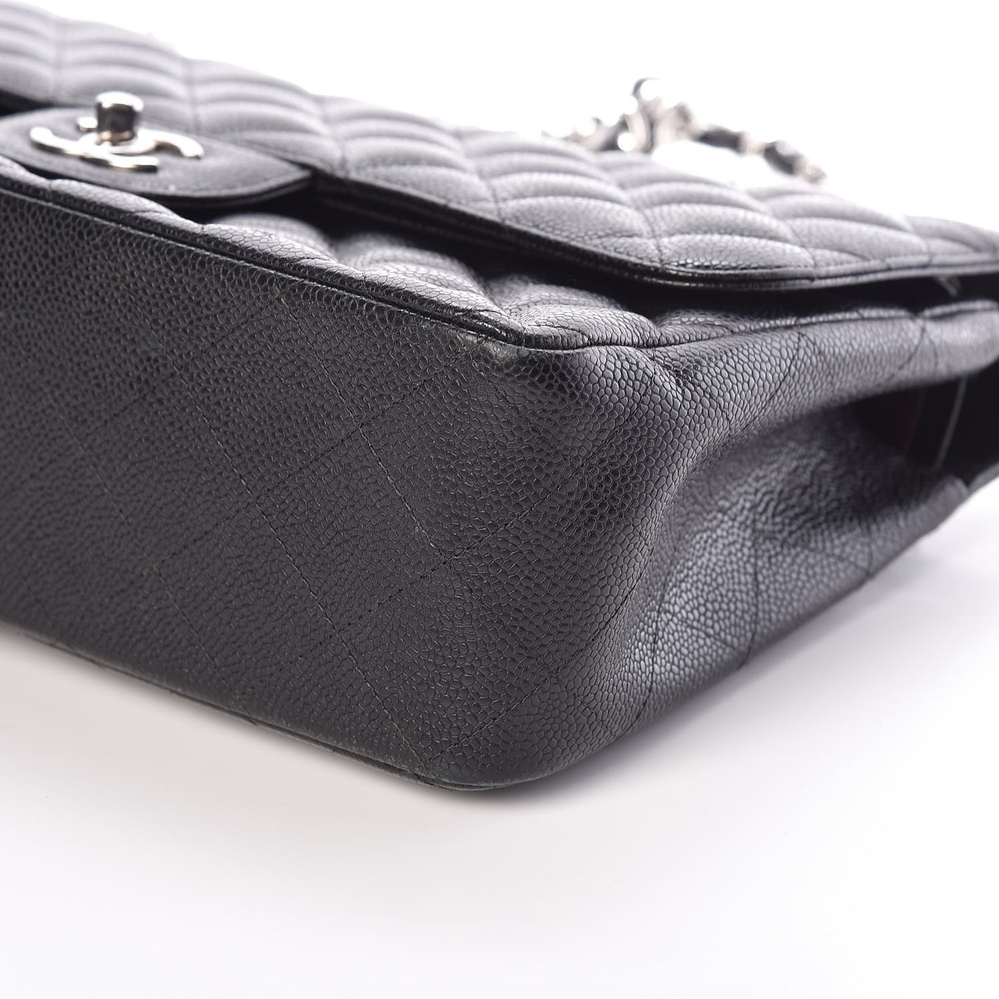 Caviar Quilted Jumbo Double Flap Black