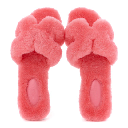 Hermes Woolskin Oran Sandals 37.5 Rose Du Desert 2 of 9