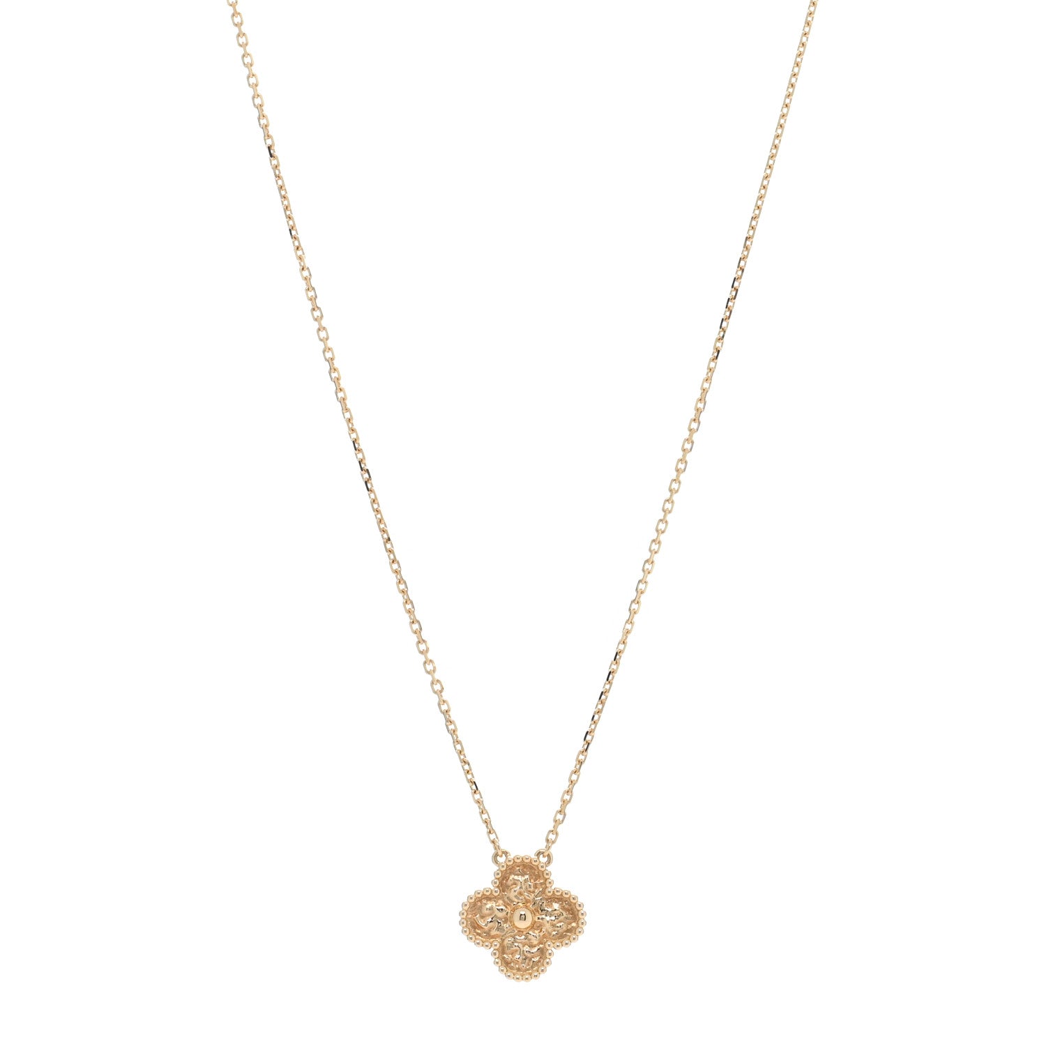 Van Cleef & Arpels 18K Yellow Gold Vintage Alhambra Pendant Necklace 1 of 5