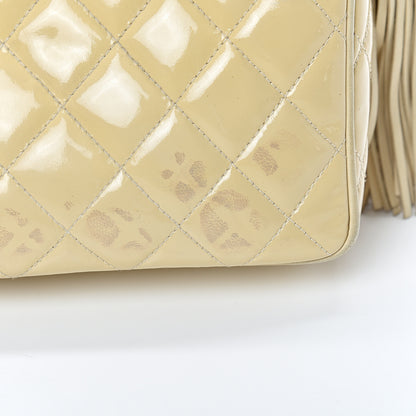 Chanel Patent Quilted Tassel Camera Case Beige 13 of 16