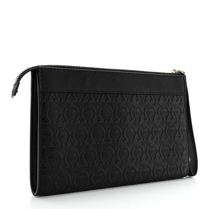 Salvatore Ferragamo Calfskin Gancini Embossed Document Holder Black 3 of 10