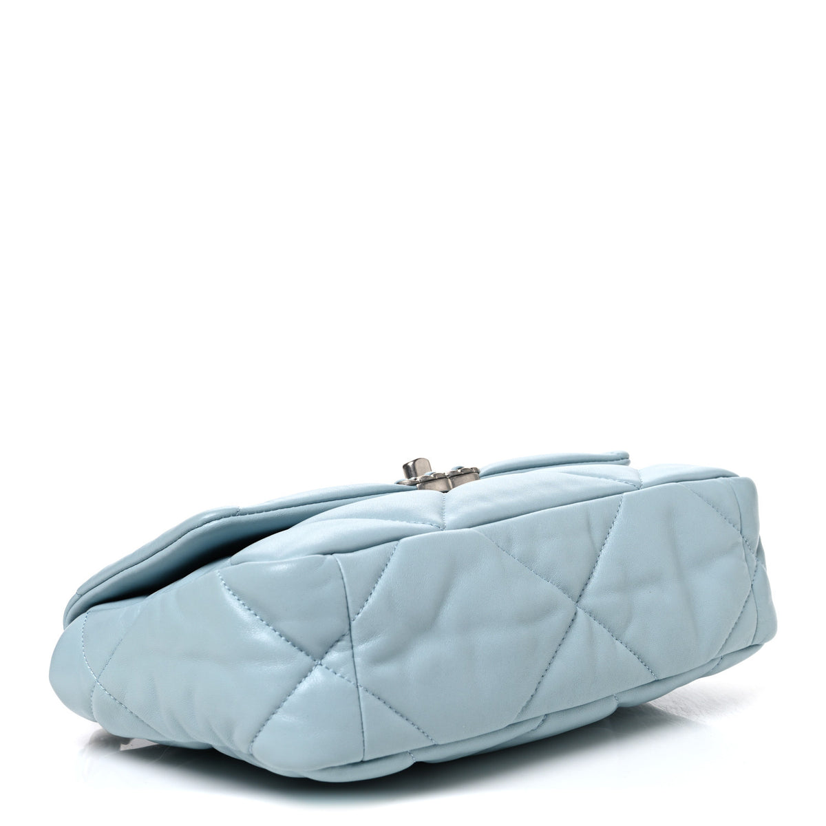 Lambskin Quilted Medium Chanel 19 Flap Light Blue