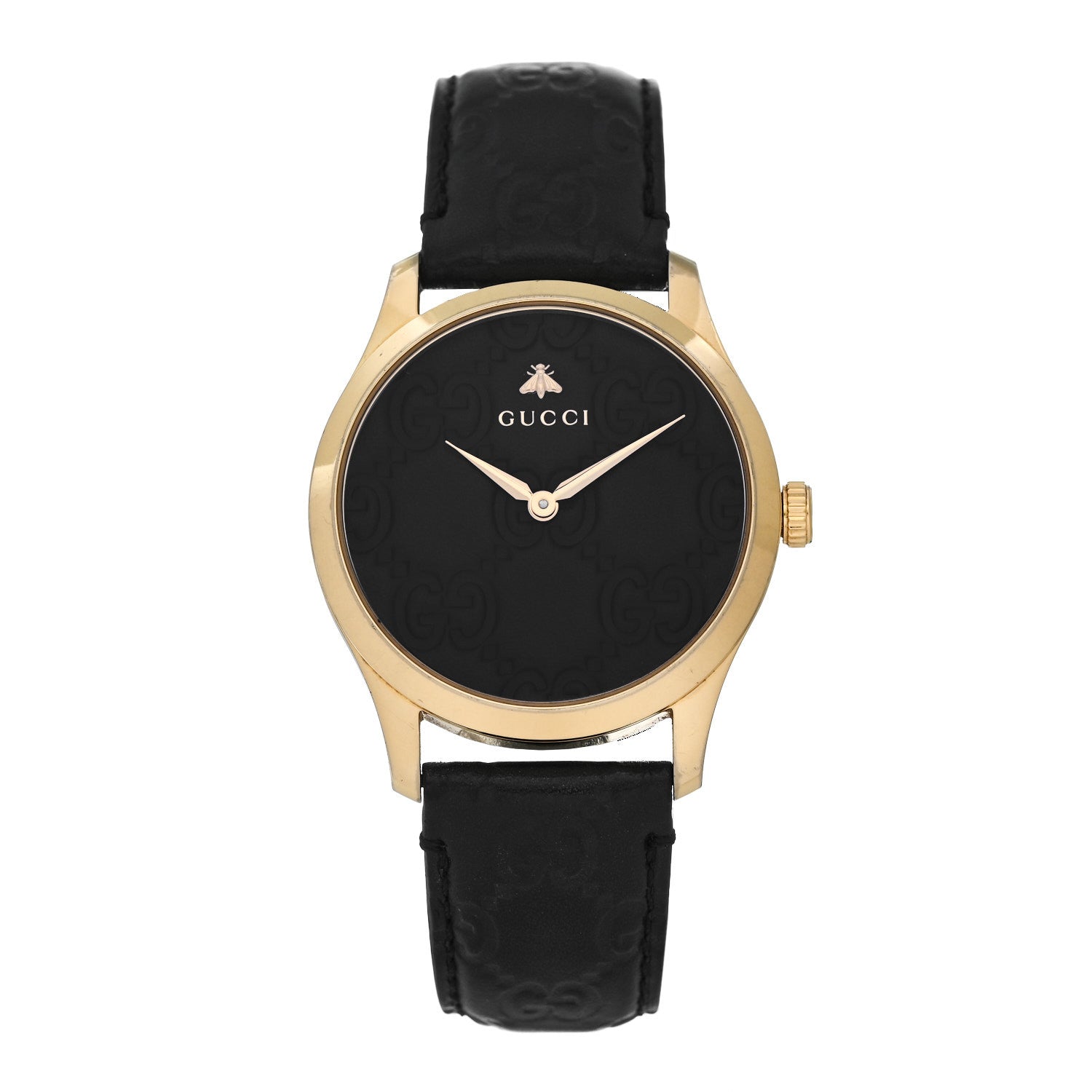 Gucci Stainless Steel Calfskin 38mm G-Timeless Quartz Watch Black 1 of 4