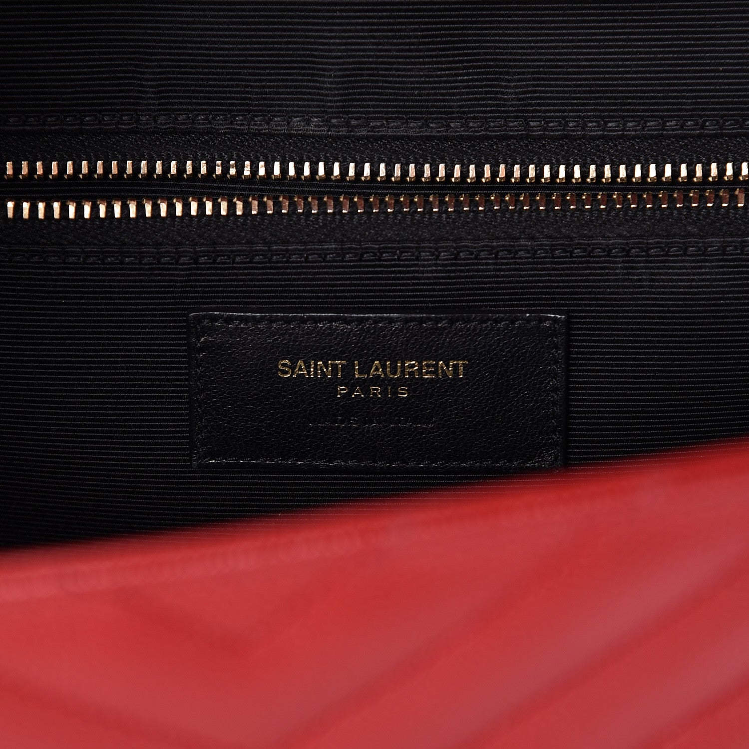 Saint Laurent Grain De Poudre Matelasse Chevron Large Monogram Satchel Lipstick Red 7 of 24