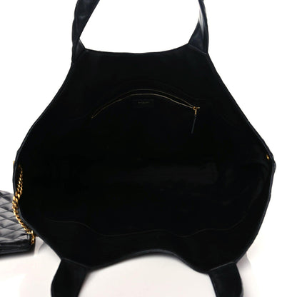 Saint Laurent Lambskin Quilted Maxi Icare Shopping Tote Black 7 of 10