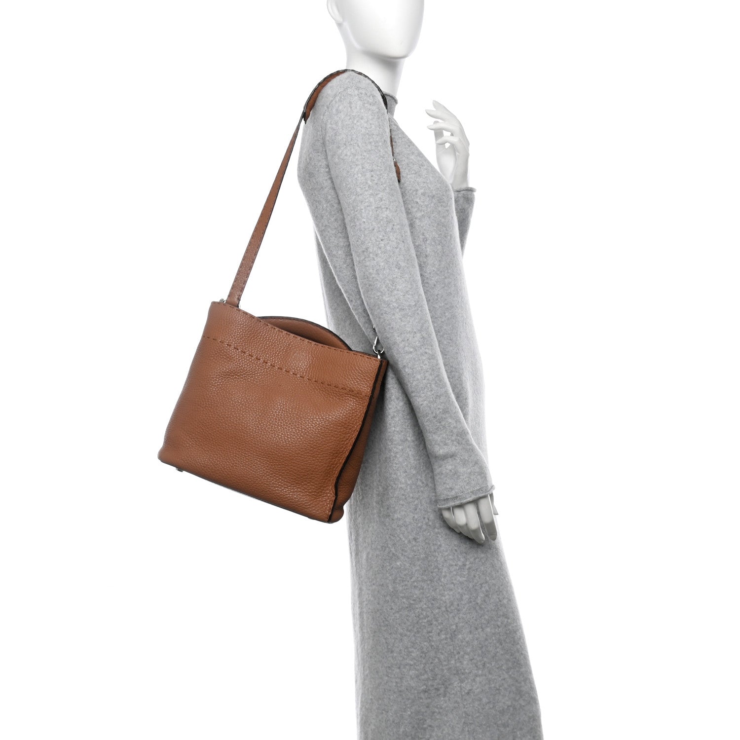 Fendi Cuoio Romano Selleria Small Anna Bucket Bag Mou 2 of 11
