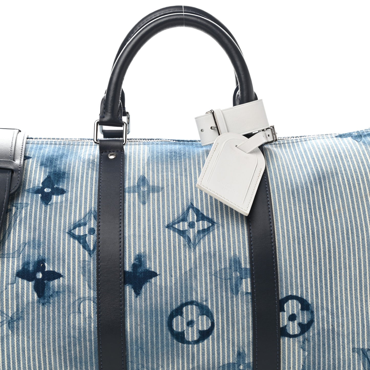 Monogram Watercolor Keepall Bandouliere 50 Hickory Stripes Denim