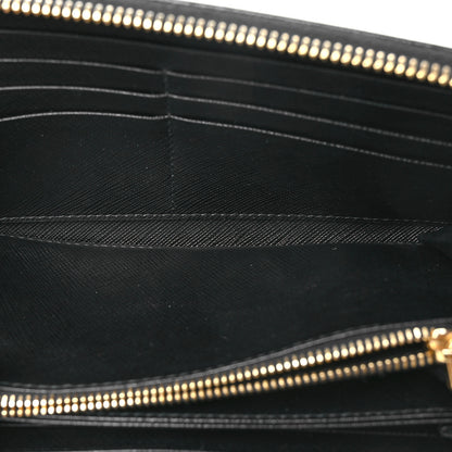 Prada Saffiano Metal Zip Around Wallet Black 5 of 7