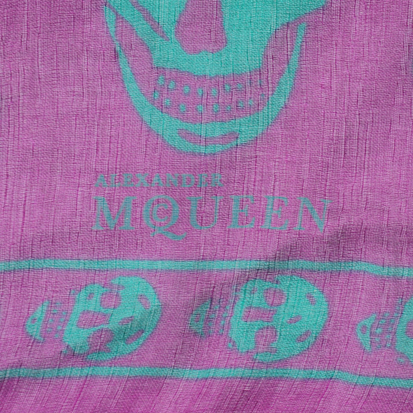 Silk Chiffon Skull Scarf Purple Green