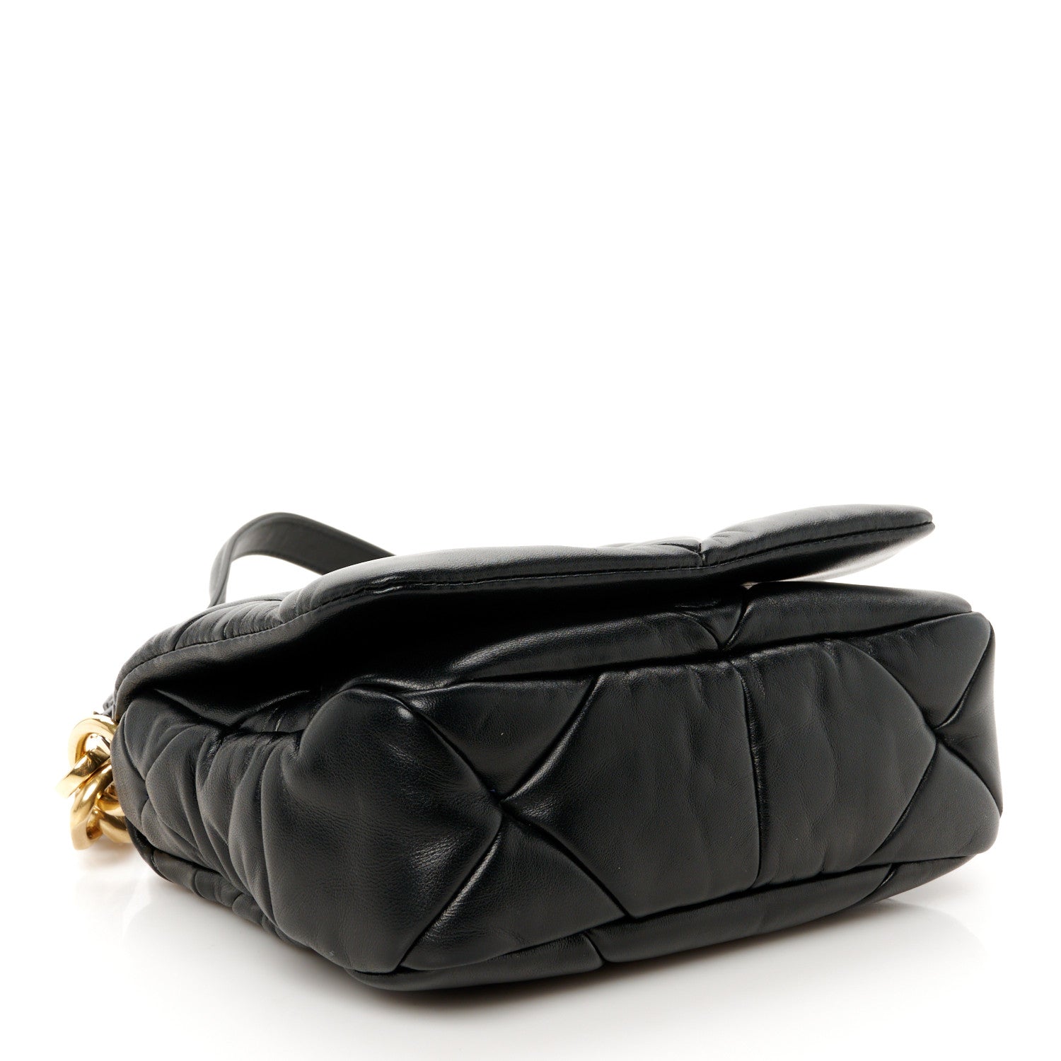 Prada Nappa Metal Quilted Small Patchwork System Flap Bag Black 4 of 10