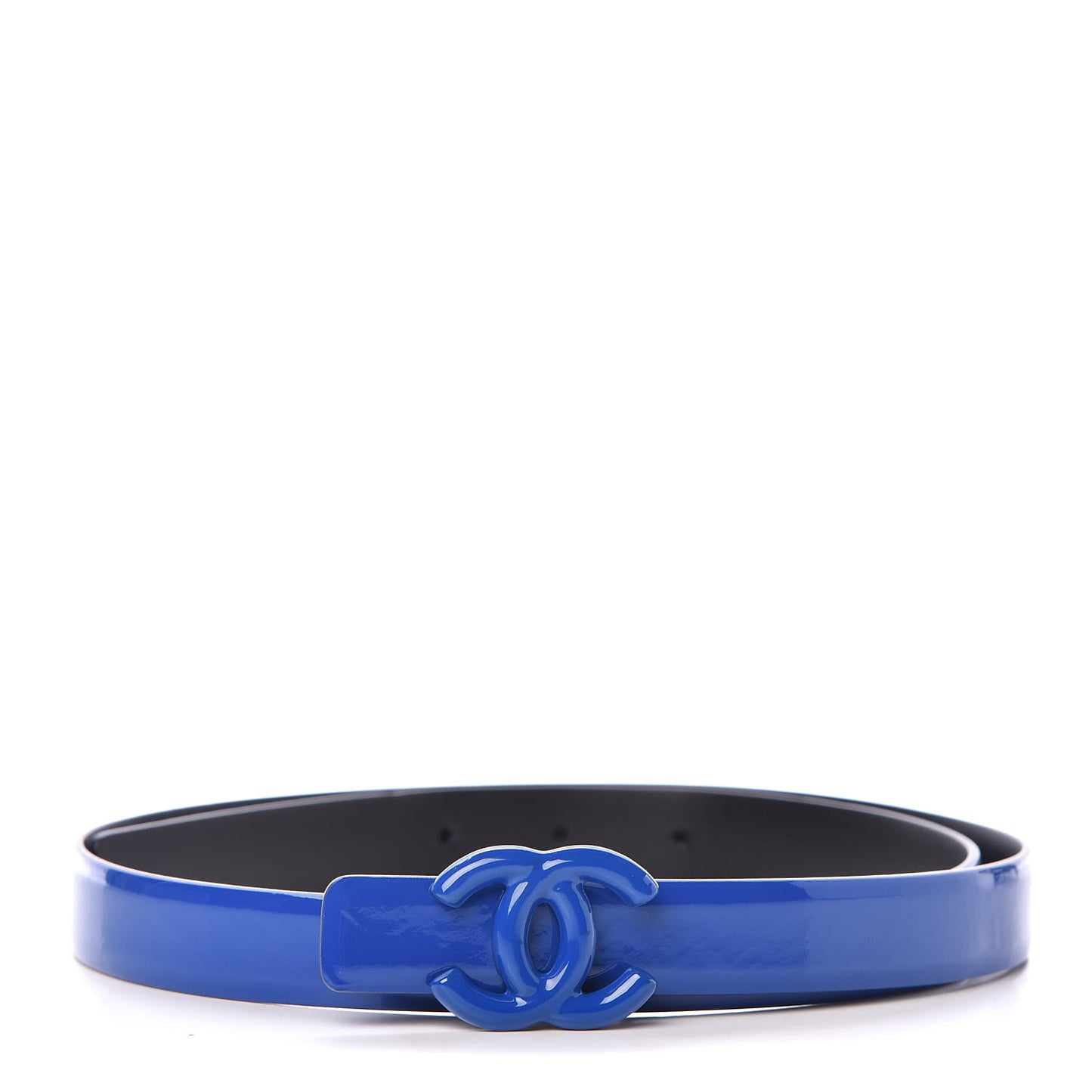 Patent CC Logo Skinny Belt 80 32 Blue