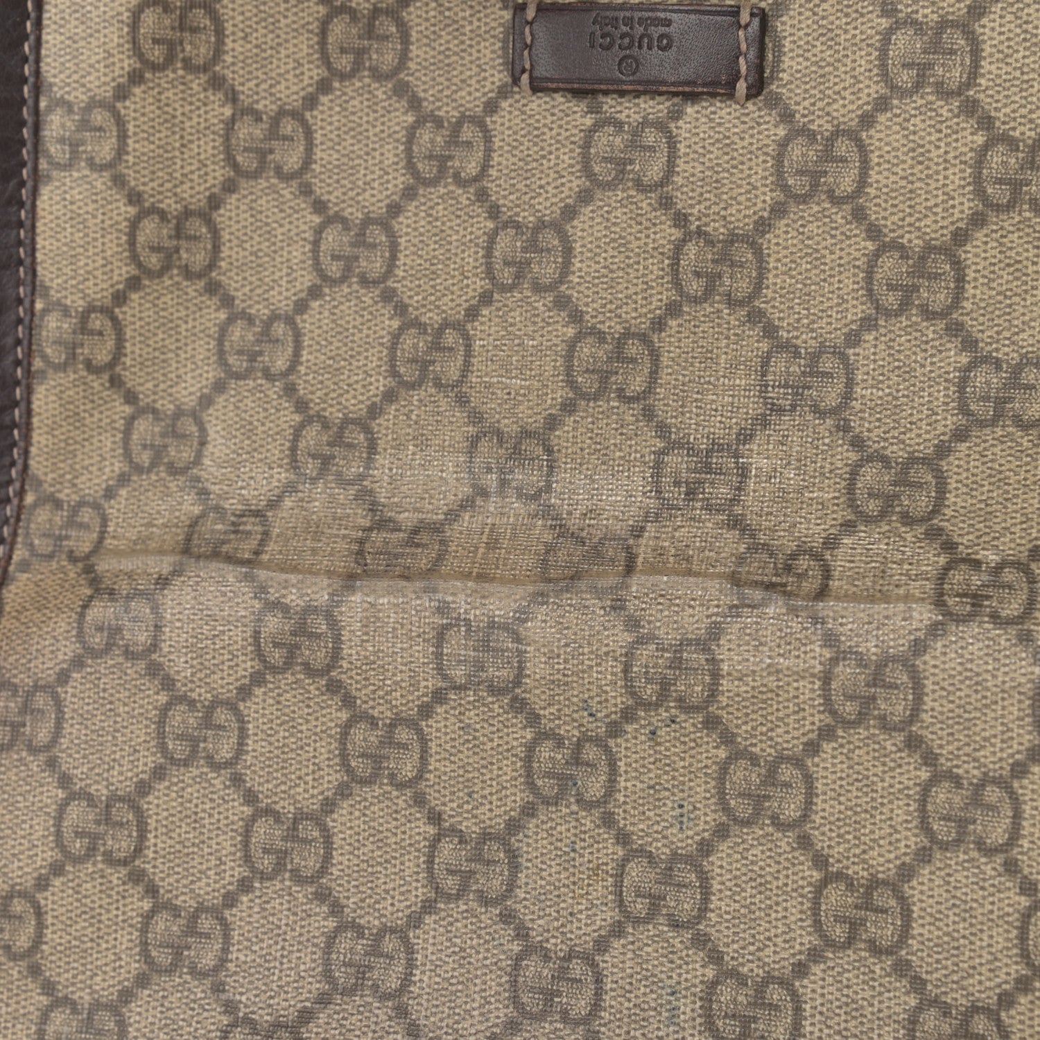Gucci GG Supreme Monogram Selleria Calfskin Small Flap Messenger Bag Beige Ebony Cocoa Dark Chocolate 11 of 13