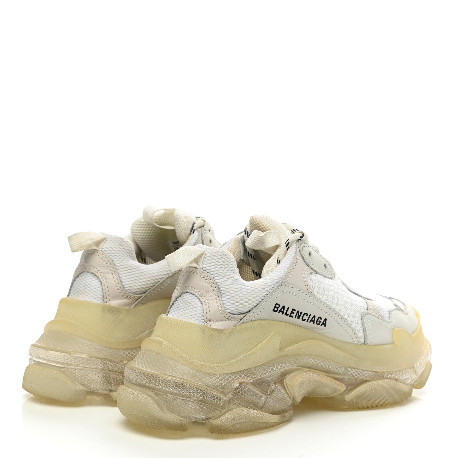 Balenciaga Fabric Mesh Clear Sole Womens Triple S Sneakers 35 White 4 of 12
