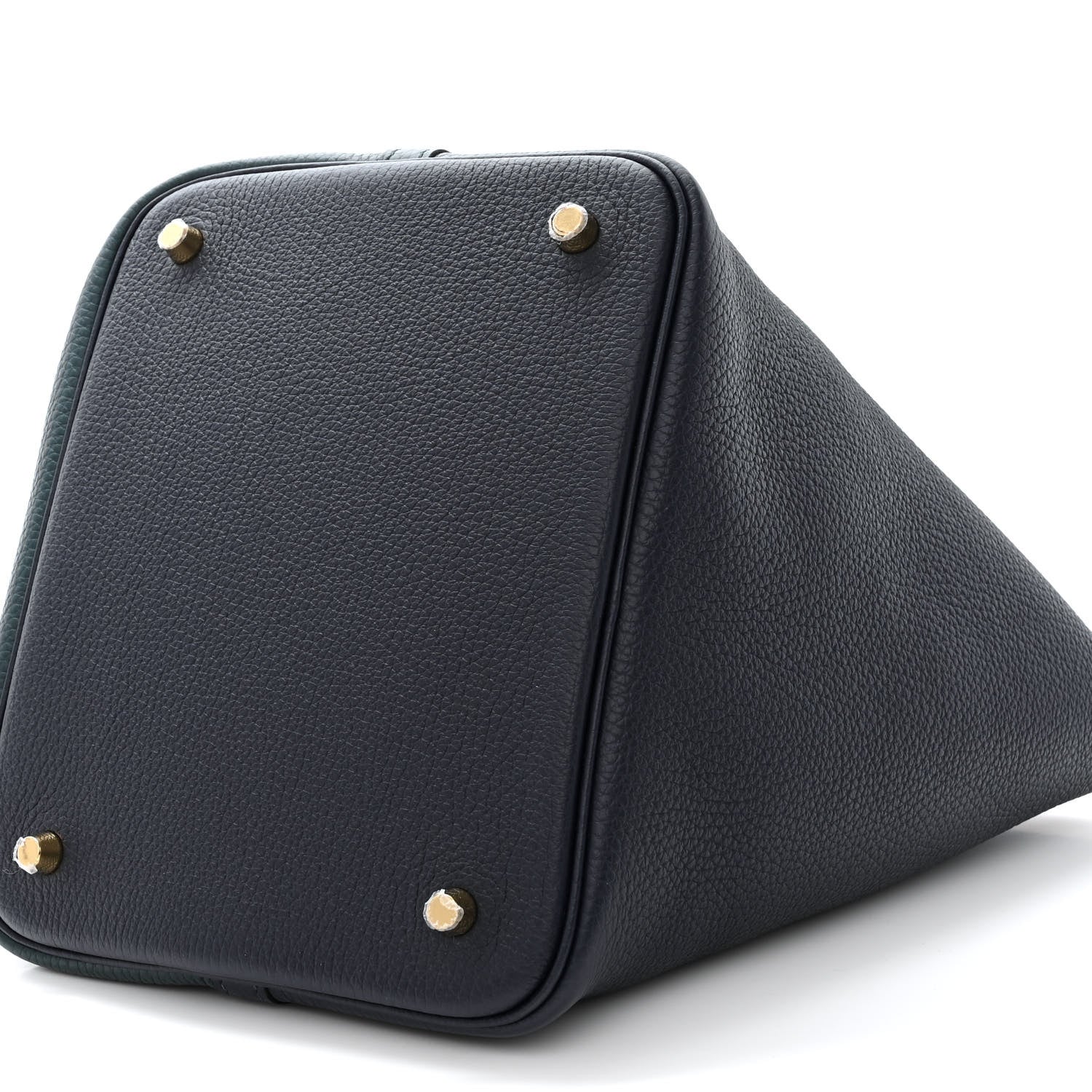 Hermes Taurillon Clemence Casaque Picotin Lock 22 MM Vert Cypres Bleu Nuit Black 10 of 12