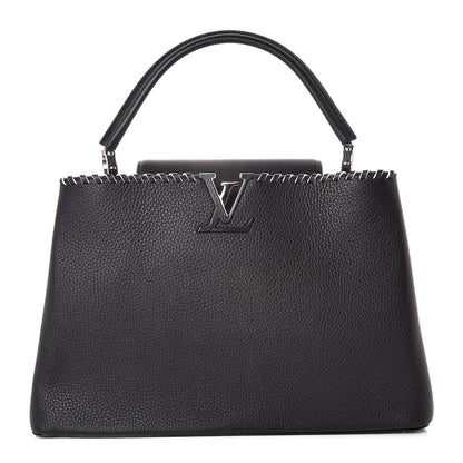 Louis Vuitton Taurillon Braided Capucines MM Black 1 of 11