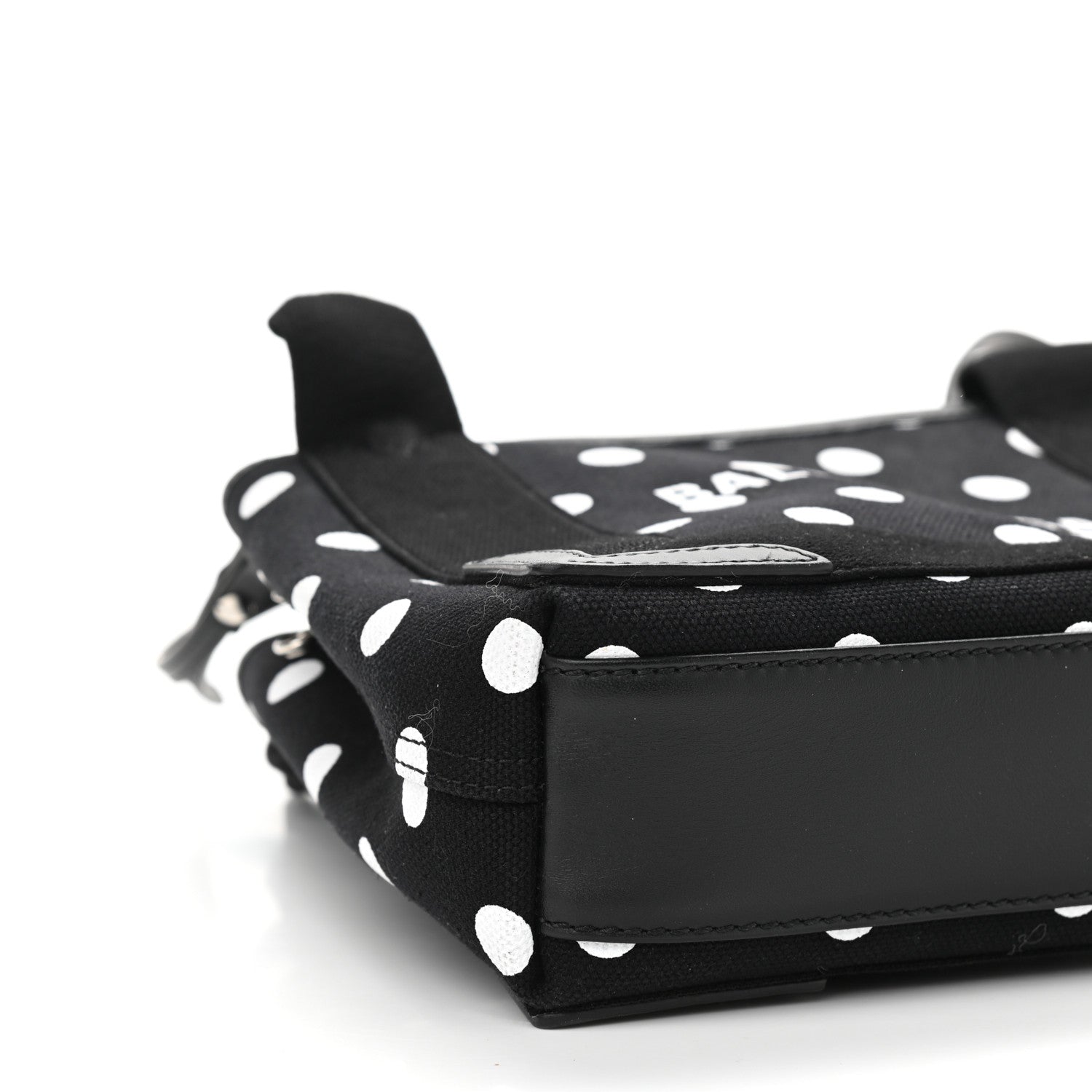 Balenciaga Cotton Canvas Polka Dot Navy Cabas XS Black White 9 of 10