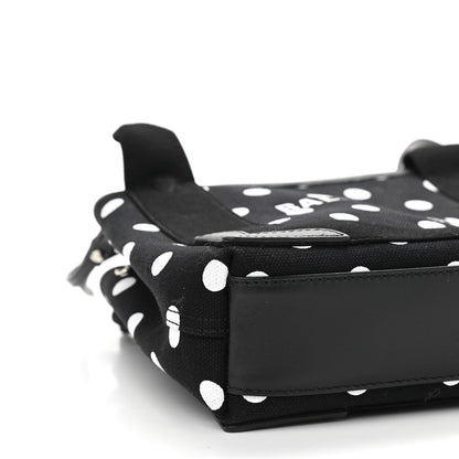 Balenciaga Cotton Canvas Polka Dot Navy Cabas XS Black White 9 of 10