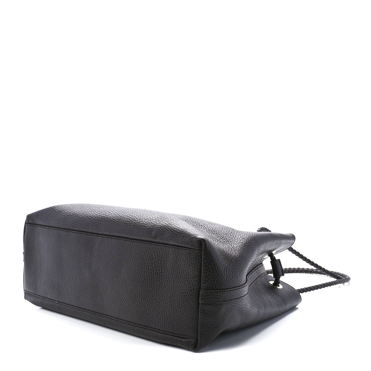 Calfskin Medium Braided Handle Gifford Tote Dark Brown
