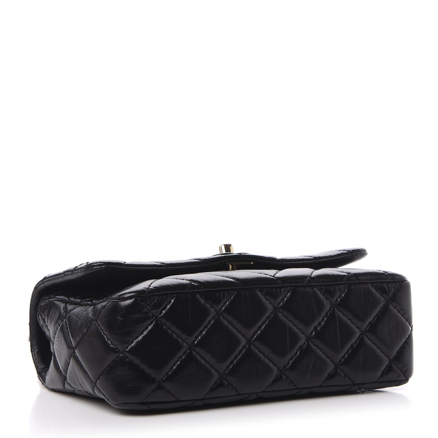 Shiny Lambskin Quilted Small Montcoco Flap Black