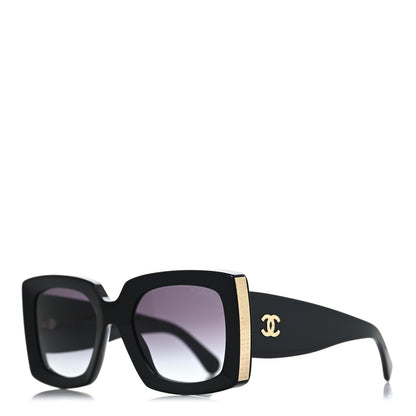 Chanel Acetate Rectangle Sunglasses 5435 Black 1 of 7