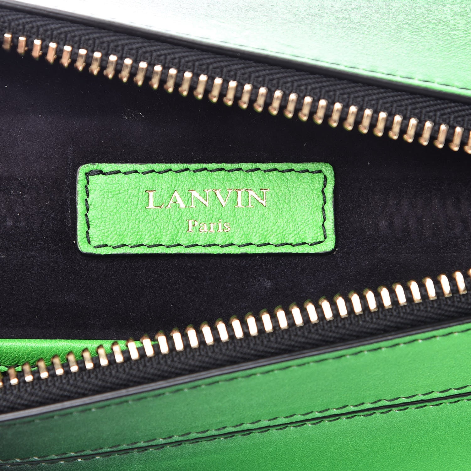Lanvin Calfskin Krista Kim Reglisse Clutch Green Black 6 of 15