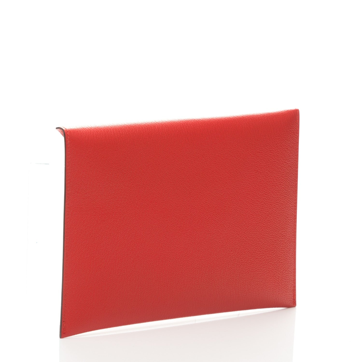 Hermes Chévre Mysore Envelope Trio Wallet Rouge Tomate Orange Lime 2 of 8