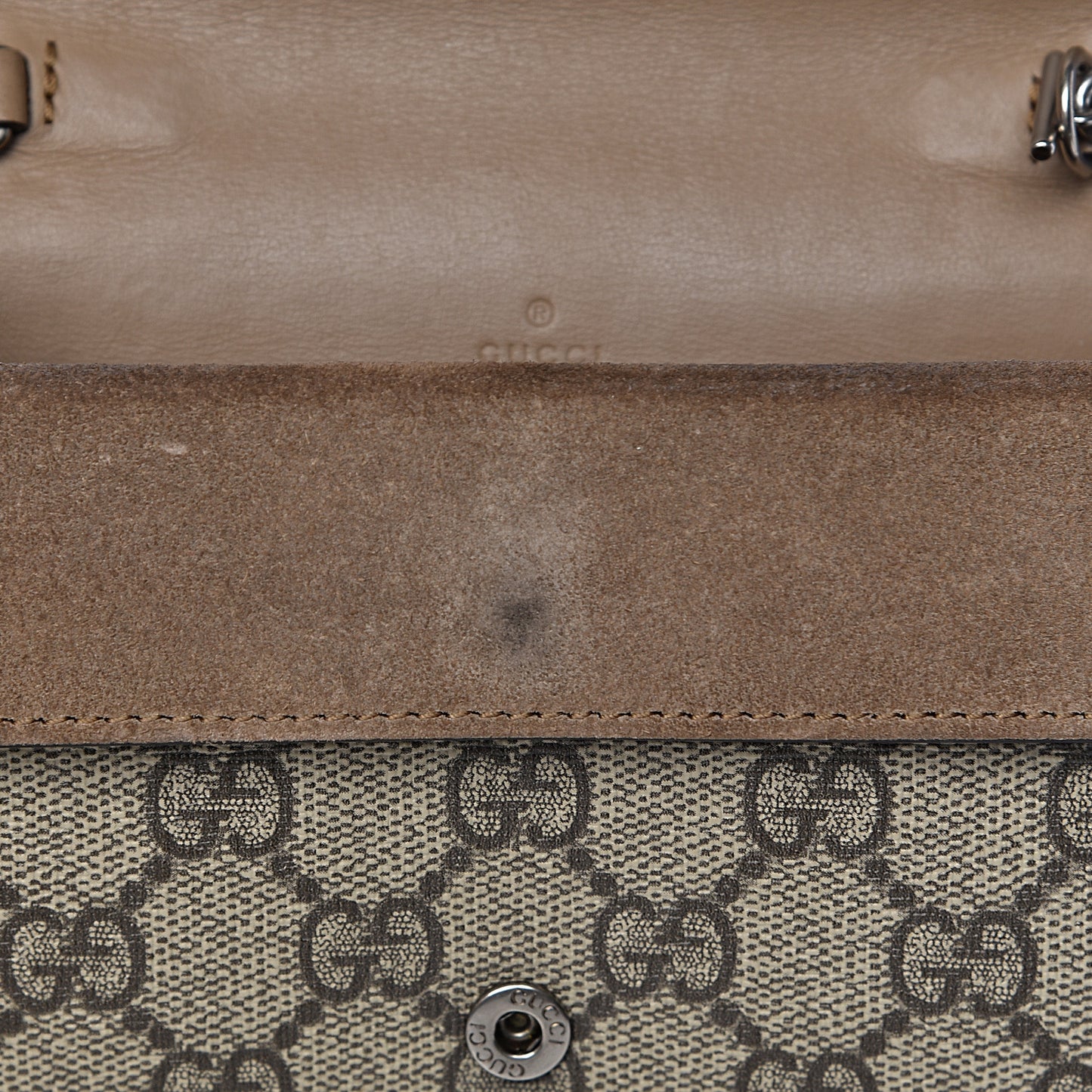 GG Supreme Monogram Super Mini Dionysus Shoulder Bag Taupe
