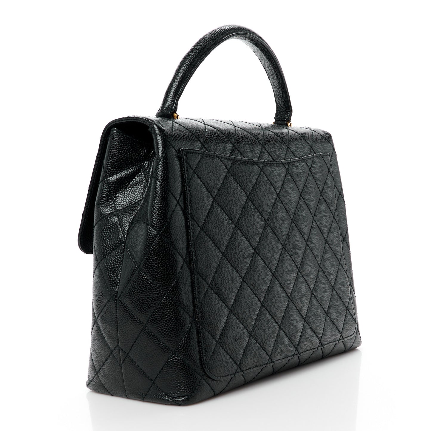 Caviar Quilted Jumbo Kelly Flap Black